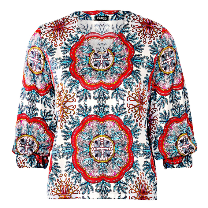 Naaipatroon blouse, Burda 5924, Nl/Dui/En/Fr