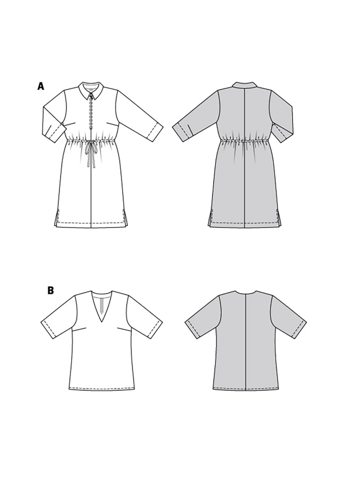Pattern blouse and dress, Burda 6038