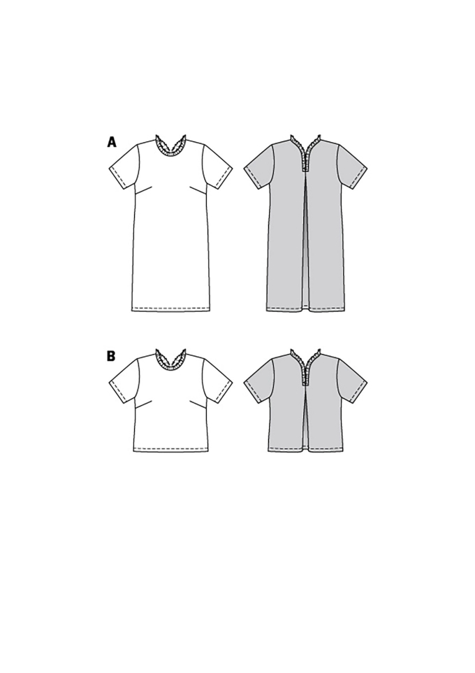 Pattern blouse en jurk, Burda 6039
