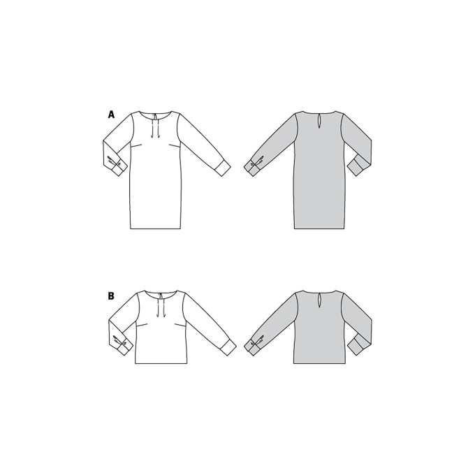 Pattern blouse en jurk, Burda 6077