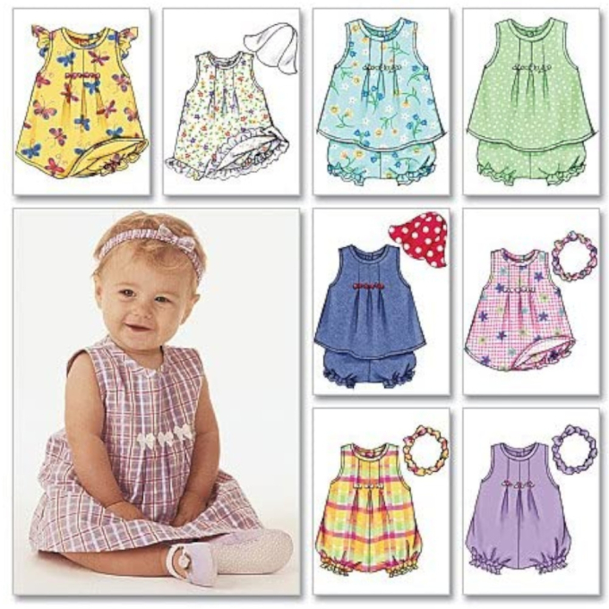 Patron Butterick 3405 combination bébé, 56- 68, en français