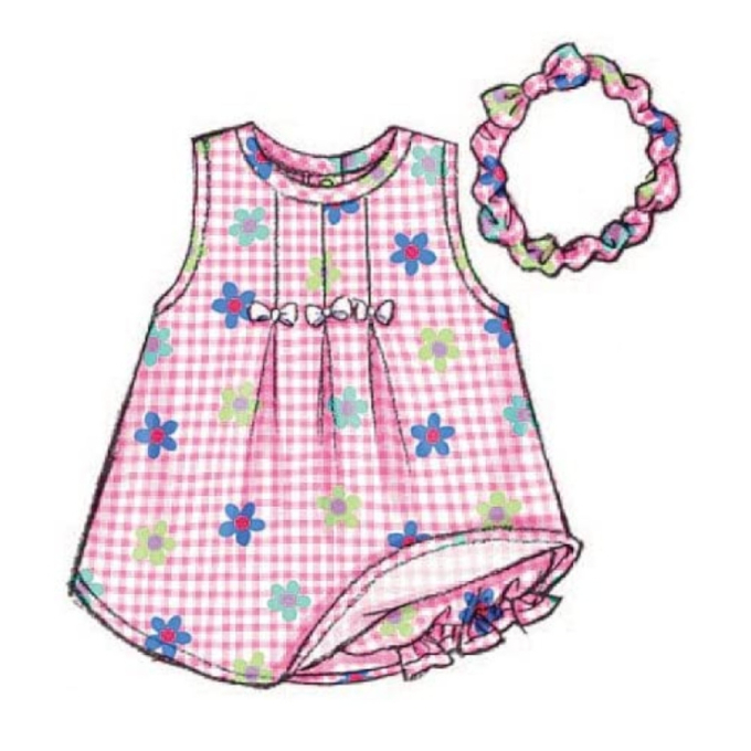 Patron Butterick 3405 combination bébé, 56- 68, en français