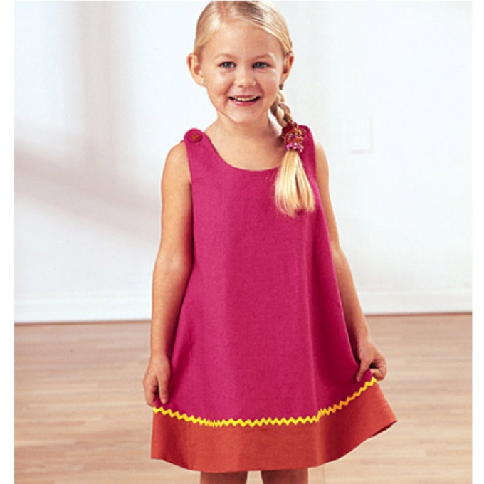 Patron Butterick 3772 robe enfant, taille 110- 122, en français