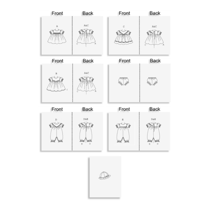 Patron Butterick 4110 combination bébé, one size, en allemand