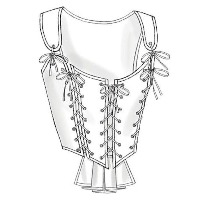 Naaipatroon Butterick 4669 historisch korset, maat 32-38, Dui/En/Fr