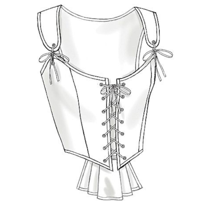 Naaipatroon Butterick 4669 historisch korset, maat 40-46, Dui/En/Fr