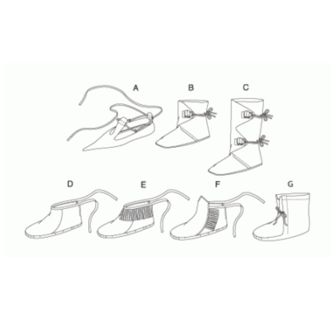Patron Butterick 5233 chaussures historiques, Onesize, en français