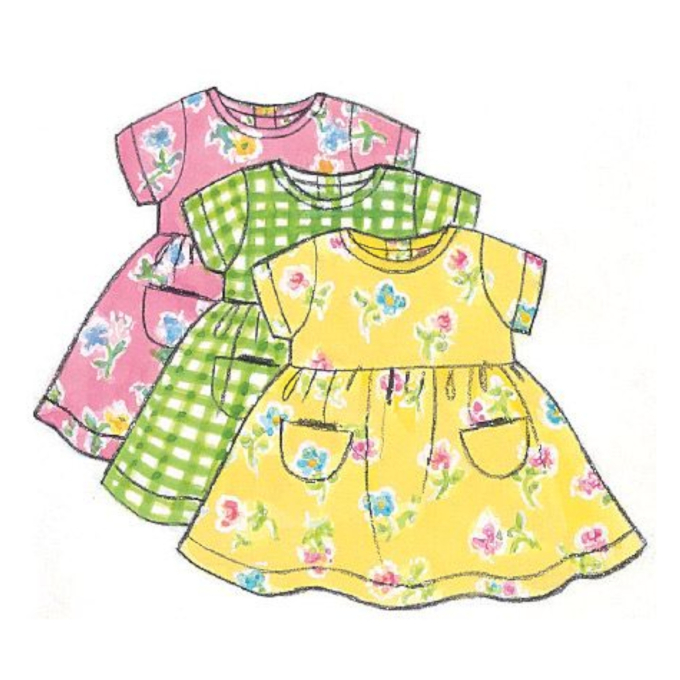 Naaipatroon Butterick 5624 baby outfit, maat 0-9M, Dui/En