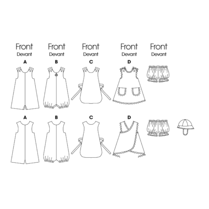 Schnittmuster Butterick 5625 Babyoutfit, 74- 80