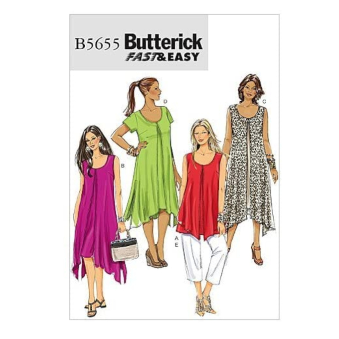 Patron Butterick 5655 robe, taille 46-52, en français