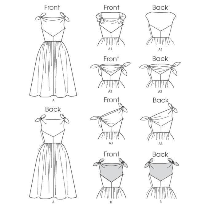 Patron Butterick 5708 robe rétro, taille 40-48, en français