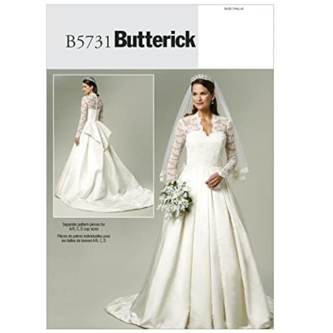 Patron Butterick 5731 robe de mariée, taille 40-46, en français