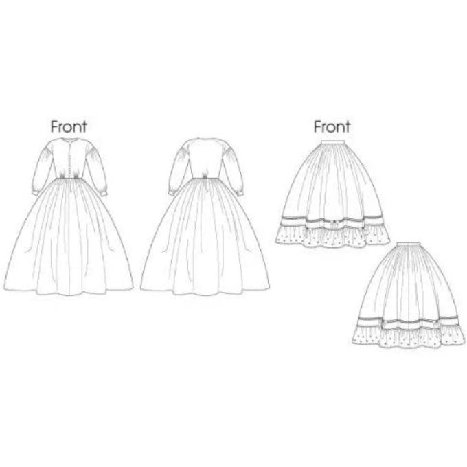 Patron Butterick 5831 robe historique, taille 34-42, en français