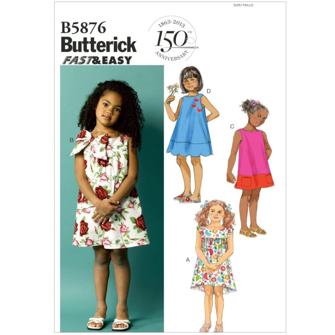 Patron Butterick 5876 robe enfant, taille 79-102, en français