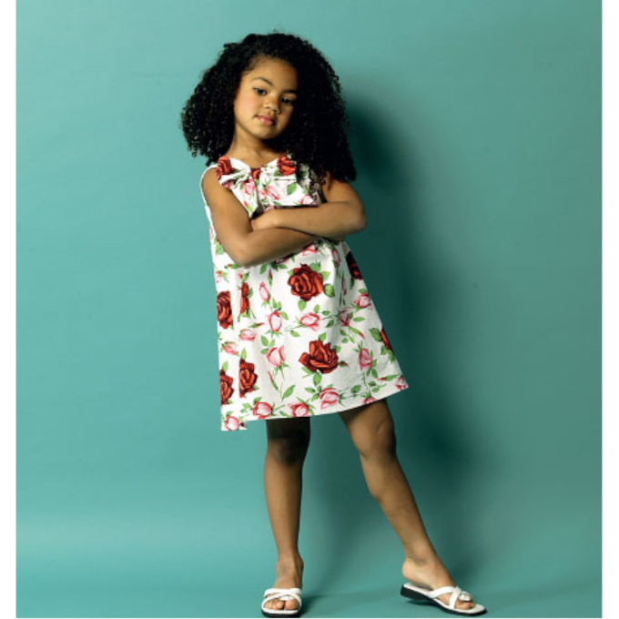 Patron Butterick 5876 robe enfant, taille 104-122, en français