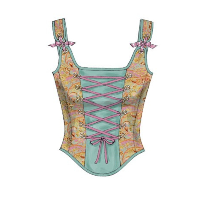 Naaipatroon Butterick 5935 historisch korset, maat 30-38, Dui/En/Fr