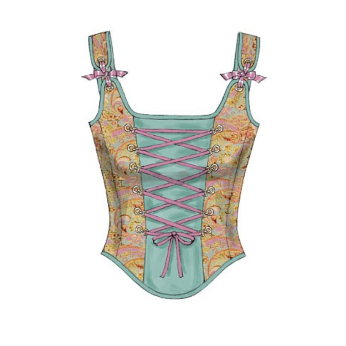 Naaipatroon Butterick 5935 historisch korset, maat 38-46, Dui/En/Fr