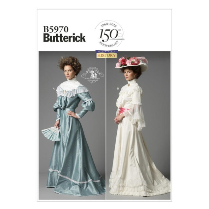 Patron Butterick 5970 robe historique, taille 34-42, en français