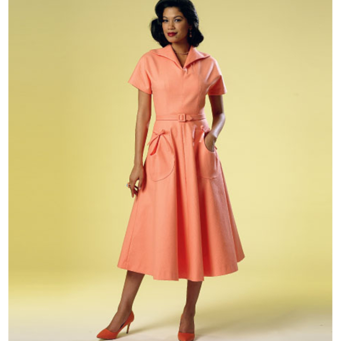 Patron Butterick 6055 robe rétro, taille 40-48, en français