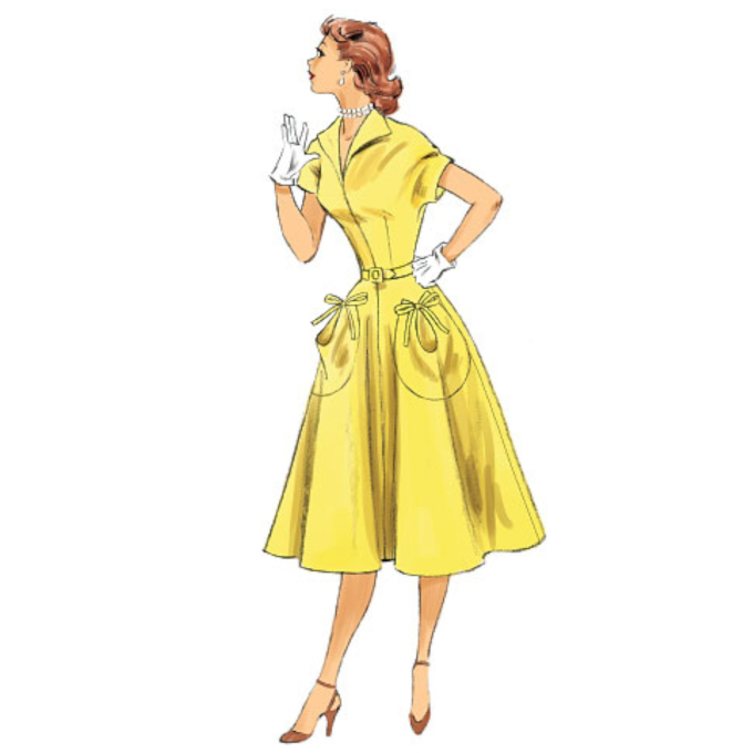 Patron Butterick 6055 robe rétro, taille 40-48, en français