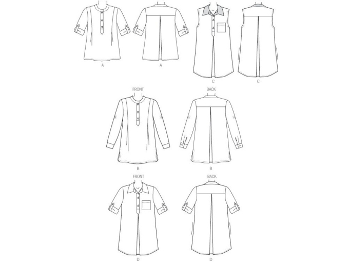 Schnittmuster Butterick 6099 Tunika, Gr. 32-40