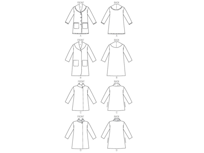 Patron Butterick 6107 manteau, taille 34-42, en français