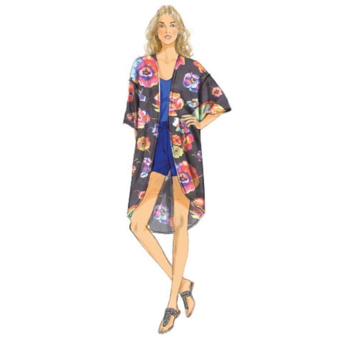 Naaipatroon Butterick 6176 kimono, maat 32-40, Dui/En