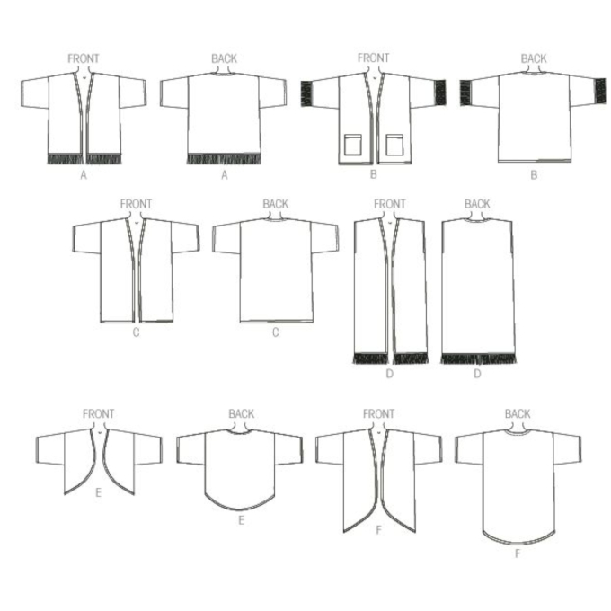 Naaipatroon Butterick 6176 kimono, maat 32-40, Dui/En