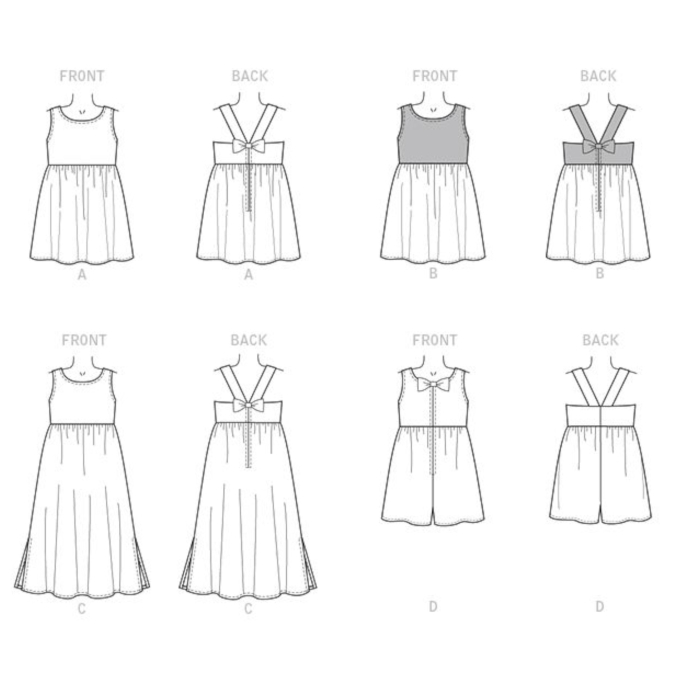Patron Butterick 6202 combinaison robe, taille 122-134, en français
