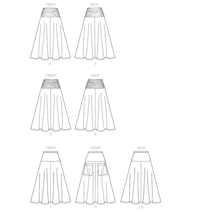 Patron Butterick 6249 jupe, taille 40-48, en français