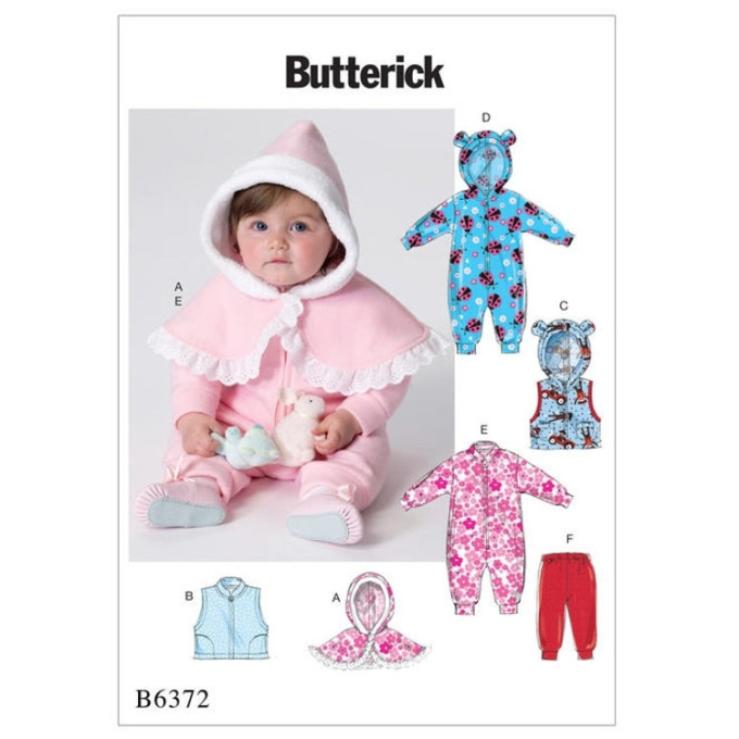 Patron Butterick 6372 combinaison bébé, en français