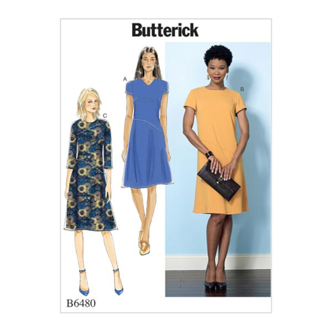 Patron Butterick 6480 robe, taille 40-48, en français