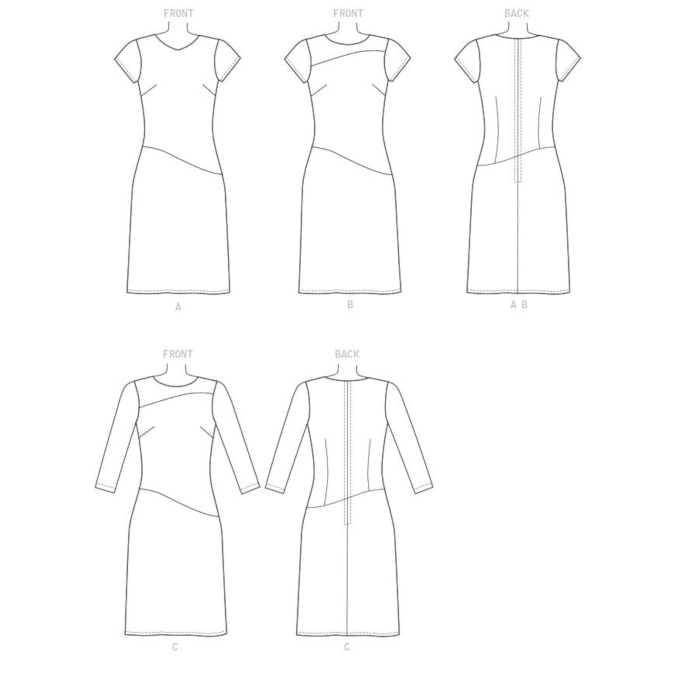Patron Butterick 6480 robe, taille 40-48, en français