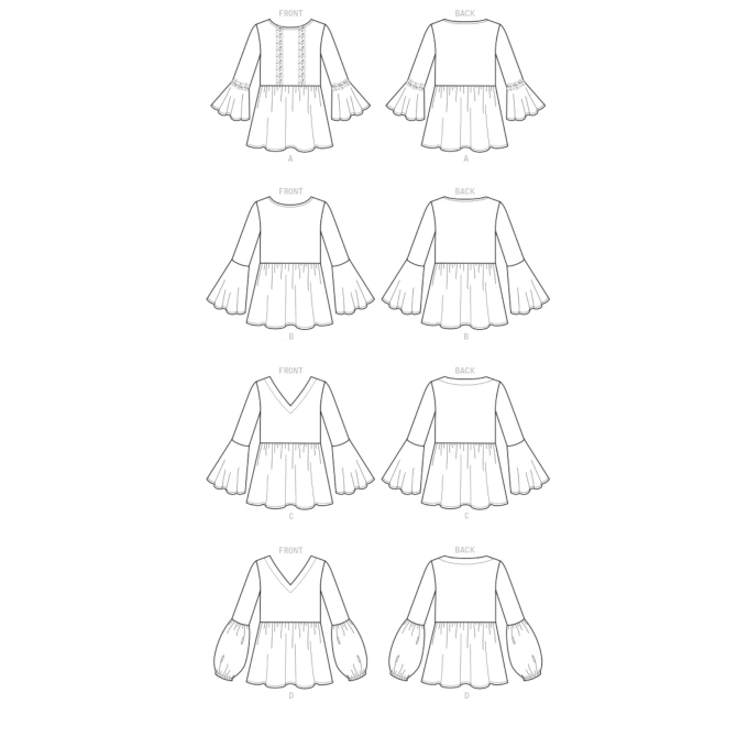 Naaipatroon Butterick 6486 shirt, maat 32-40, Dui/En/Fr