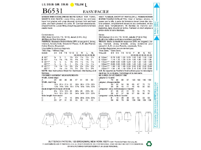 Naaipatroon Butterick 6531 nachtkleding, Dui/En/Fr