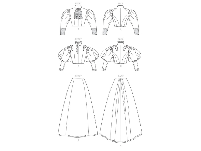 Patron Butterick 6537 costume historique, en français