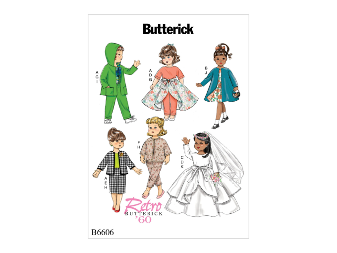 Patron Butterick 6606 robe de poupé, en français