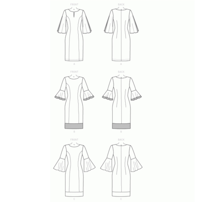 Patron Butterick 6624 robe, taille 44-50, en français