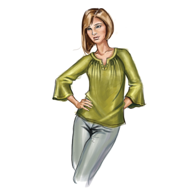 Naaipatroon Butterick 6632 tuniek, maat 40-48, Dui/En/Fr