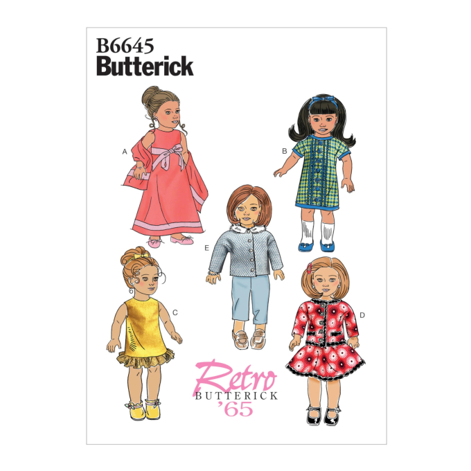Patron Butterick 6645 robe de poupée, en français