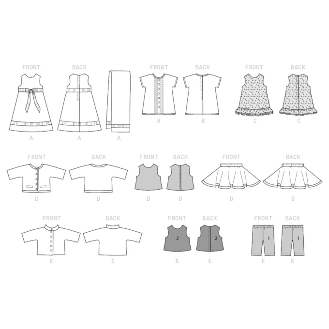 Patron Butterick 6645 robe de poupée, en français