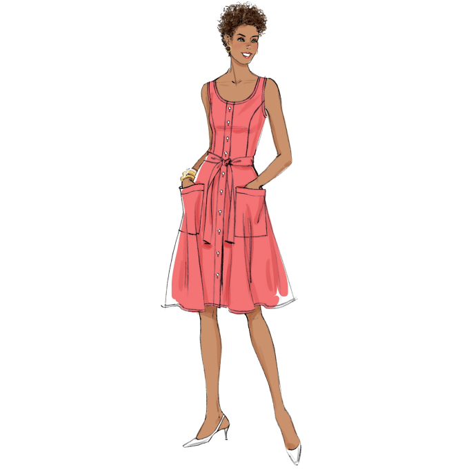 Patron Butterick 6674 robe, taille 40 - 48, en français