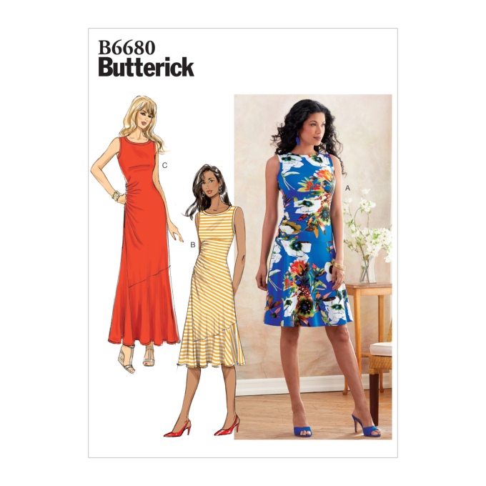 Patron Butterick 6680 robe, taille 40 - 48, en français