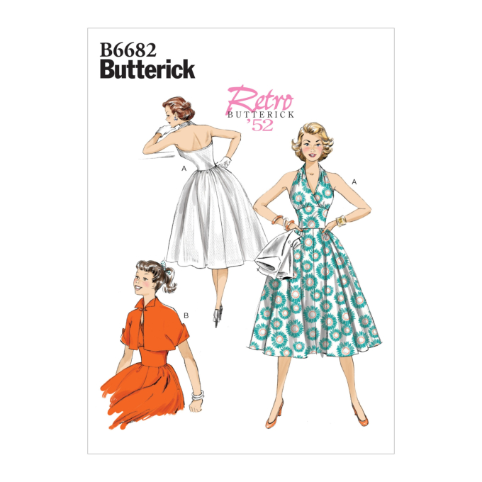 Patron Butterick 6682 robe, taille 40 - 48, en français