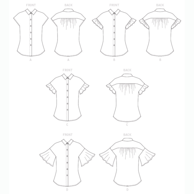 Naaipatroon Butterick 6686 blouse, maat 32 - 40, Dui/En/Fr