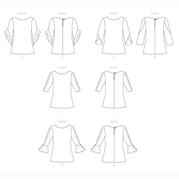 Naaipatroon Butterick 6687 blouse, maat 32 - 40, Dui/En/Fr