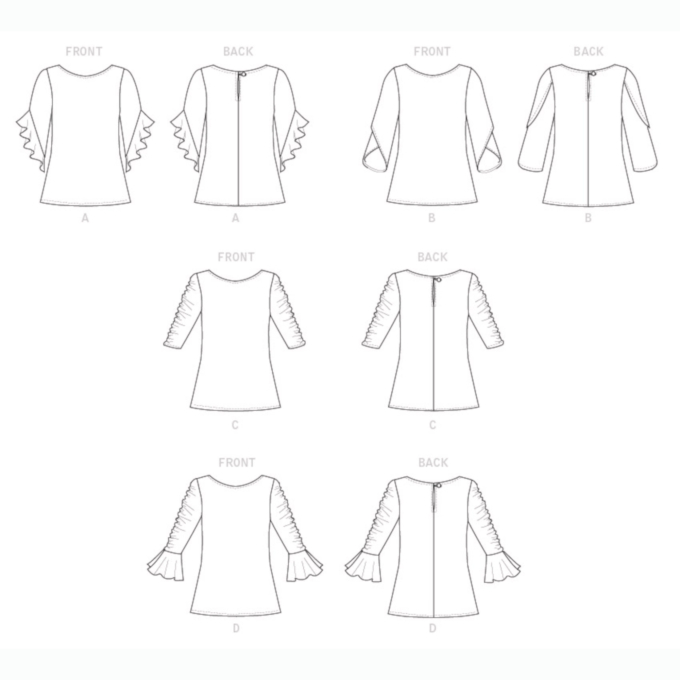 Naaipatroon Butterick 6687 blouse, maat 42 - 50, Dui/En/Fr