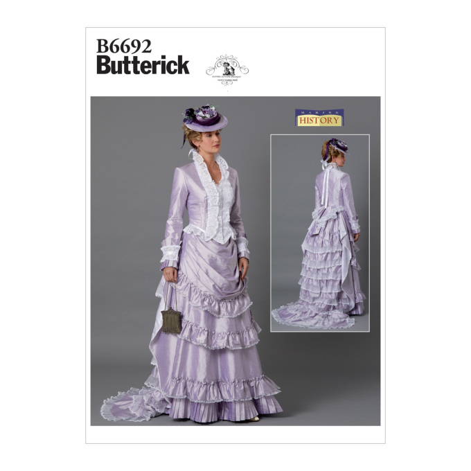 Patron Butterick 6692 robe historique, taille 40 - 48, en français