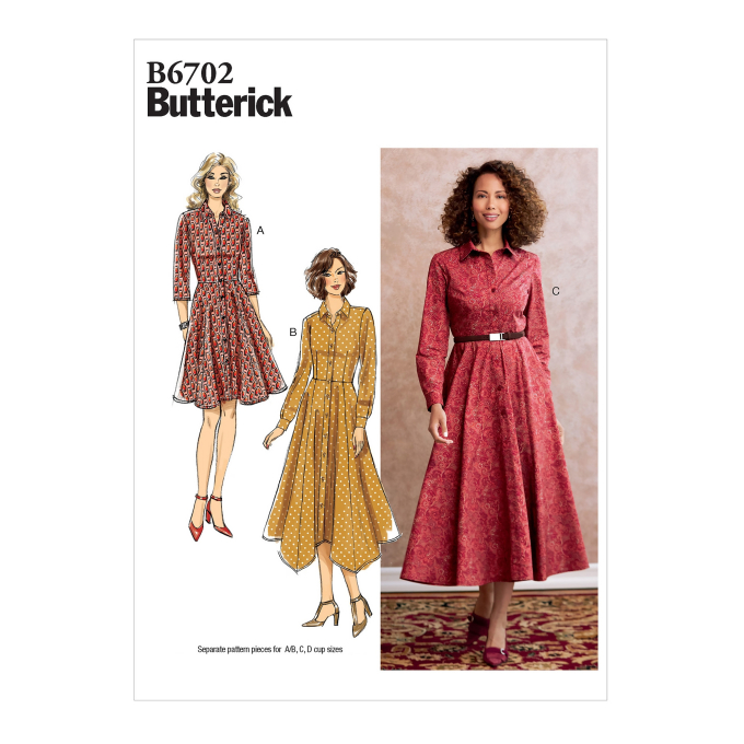 Patron Butterick 6702 robe, taille 32-40, en français