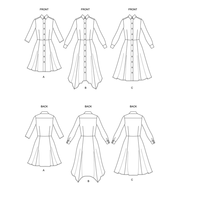 Patron Butterick 6702 robe, taille 32-40, en français
